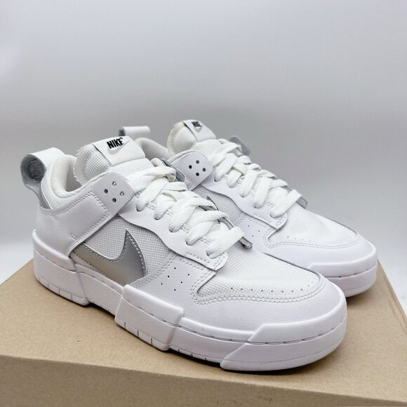 Nike Dunk Low Disrupt White Silver Black DJ6226-100 Running Shoes Women’s US 10 - Picture 2 of 12